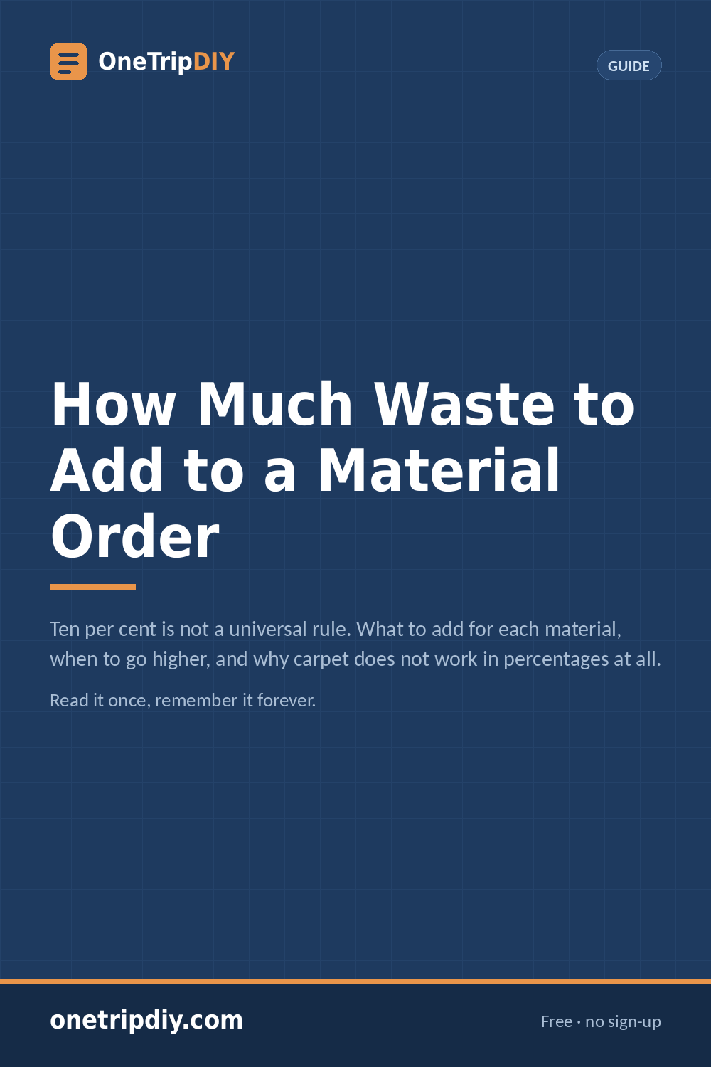 How Much Waste to Add to a Material Order — OneTripDIY