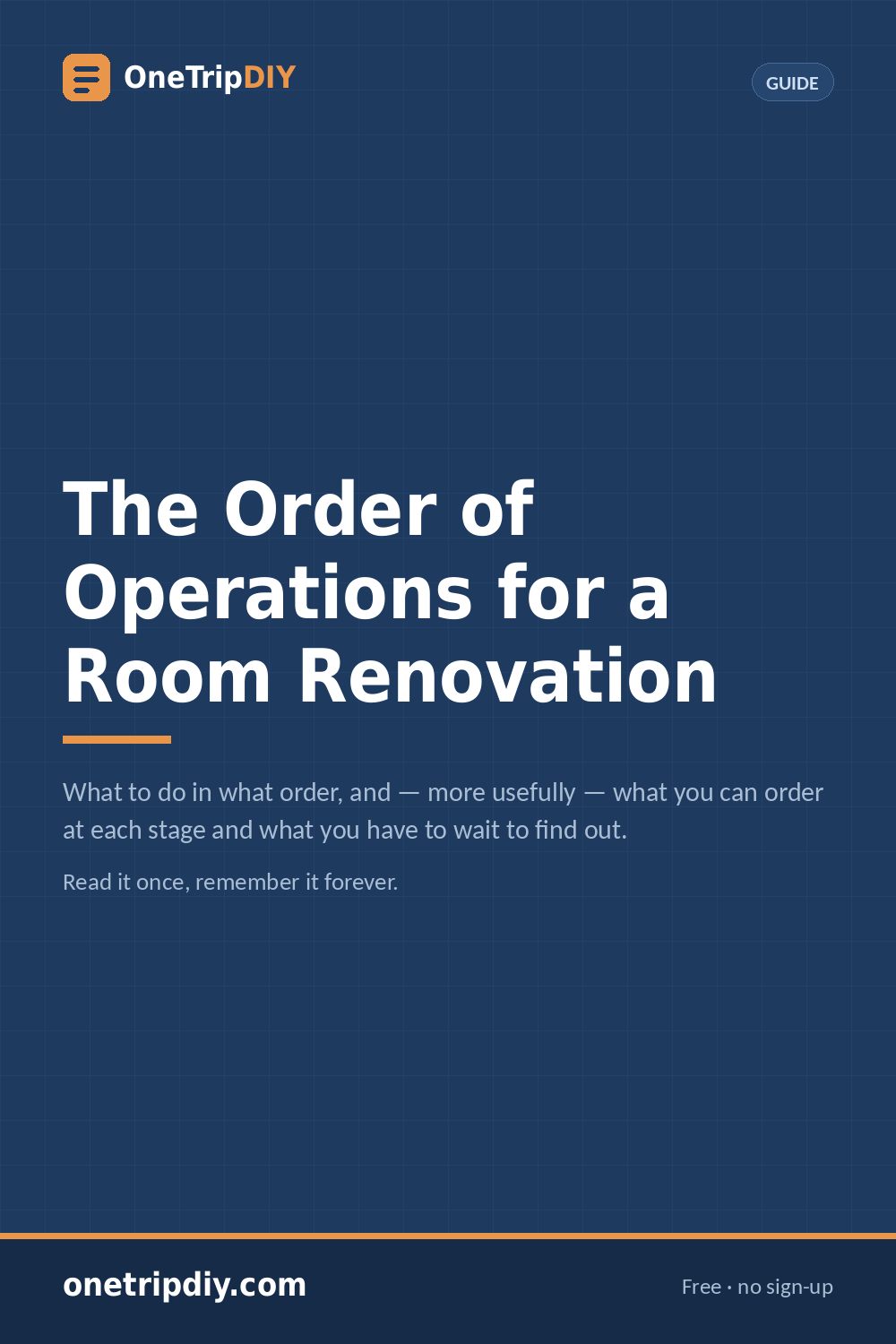 The Order of Operations for a Room Renovation — OneTripDIY