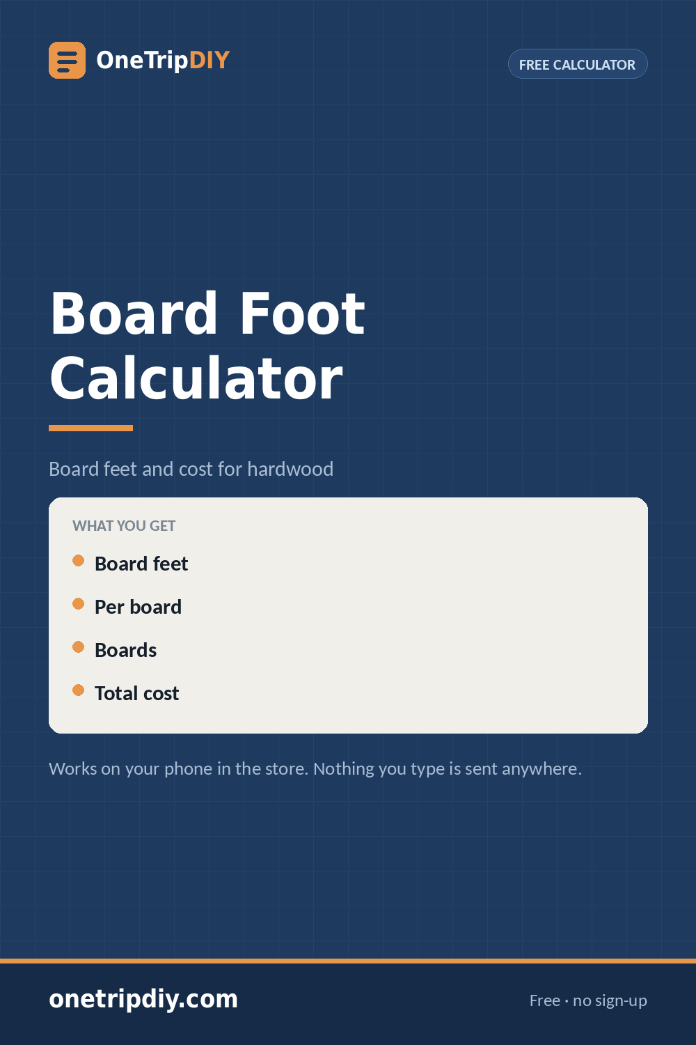 Board Foot Calculator — Work Out Board Feet and Cost