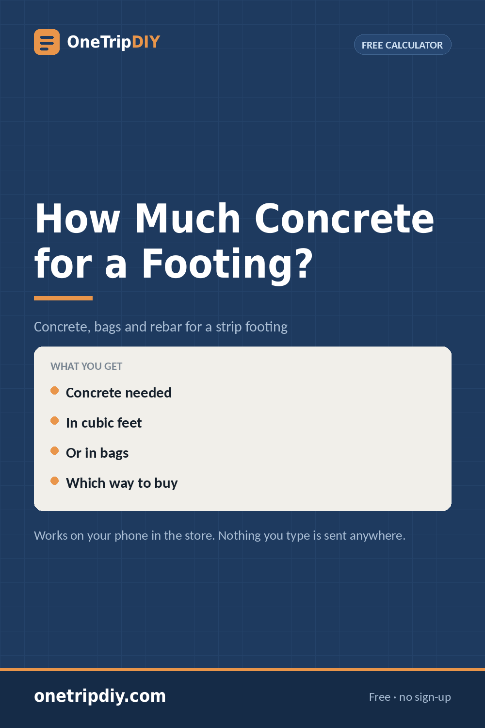 Concrete Footing Calculator — How Much Concrete for a Footing?