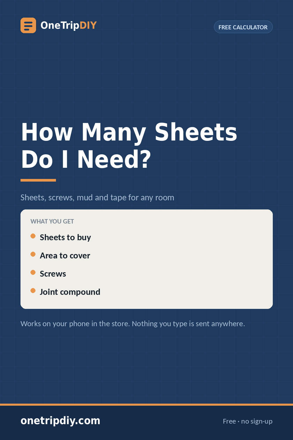Drywall Calculator — How Many Sheets Do I Need? — OneTripDIY