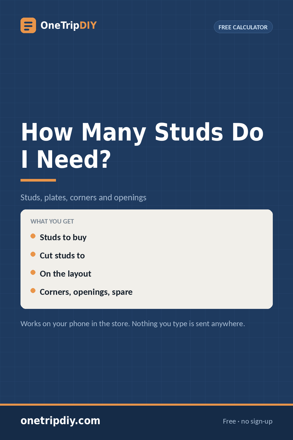 Wall Framing Calculator — How Many Studs Do I Need?