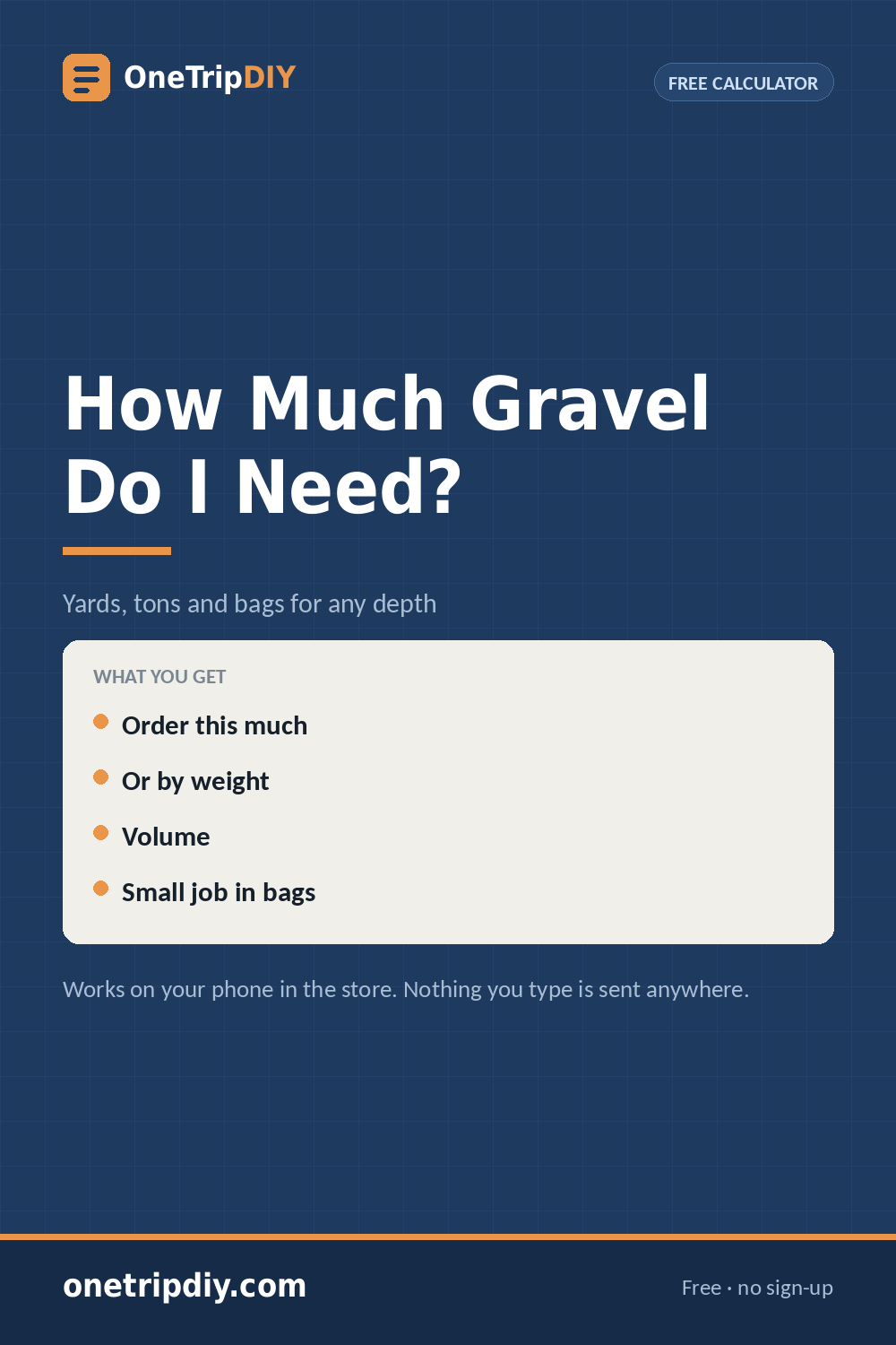 Gravel Calculator — How Much Gravel Do I Need? — OneTripDIY
