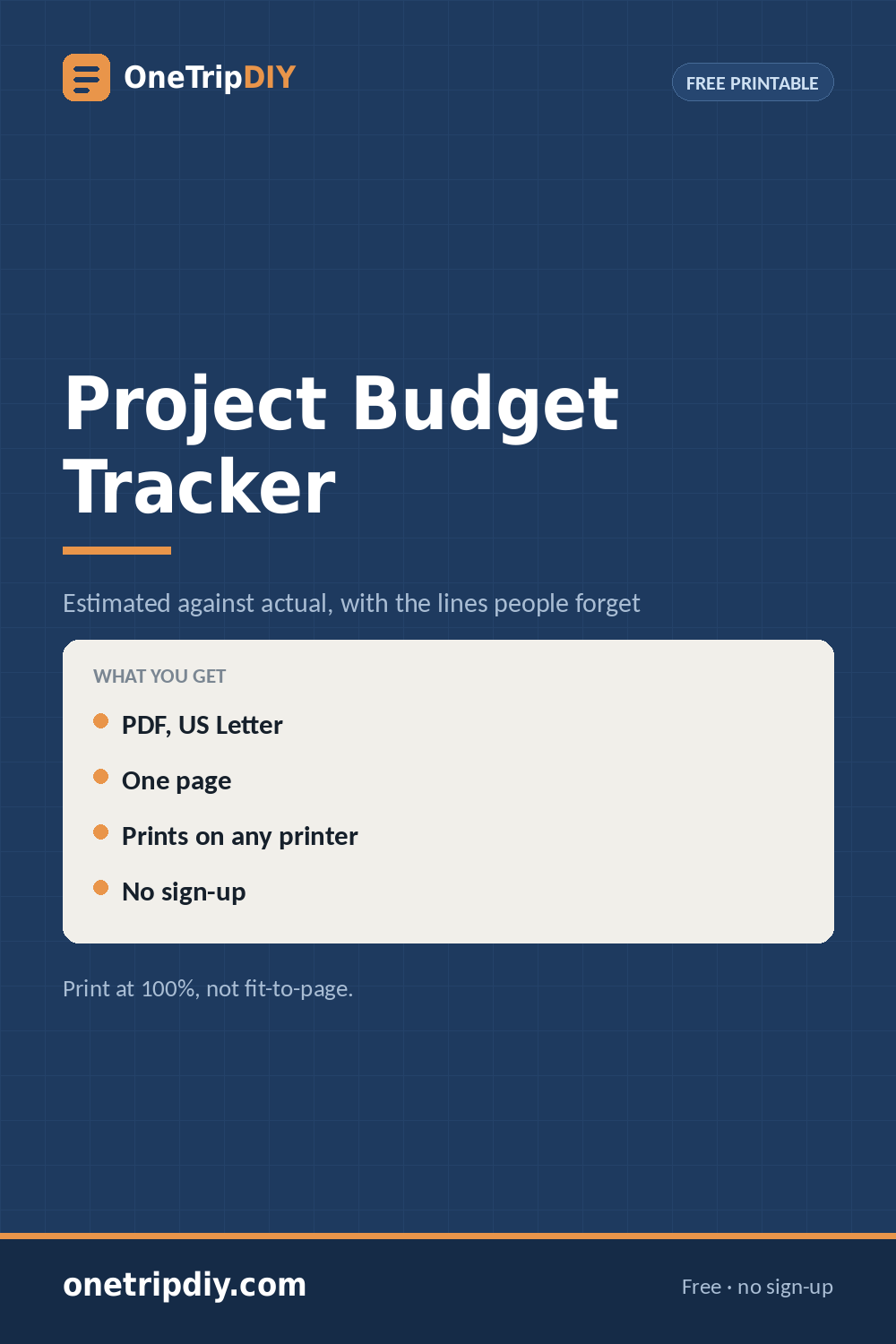Free Renovation Budget Tracker — Printable and Spreadsheet