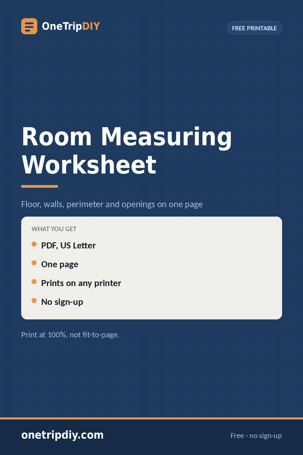 Free Room Measuring Worksheet — Printable and Spreadsheet