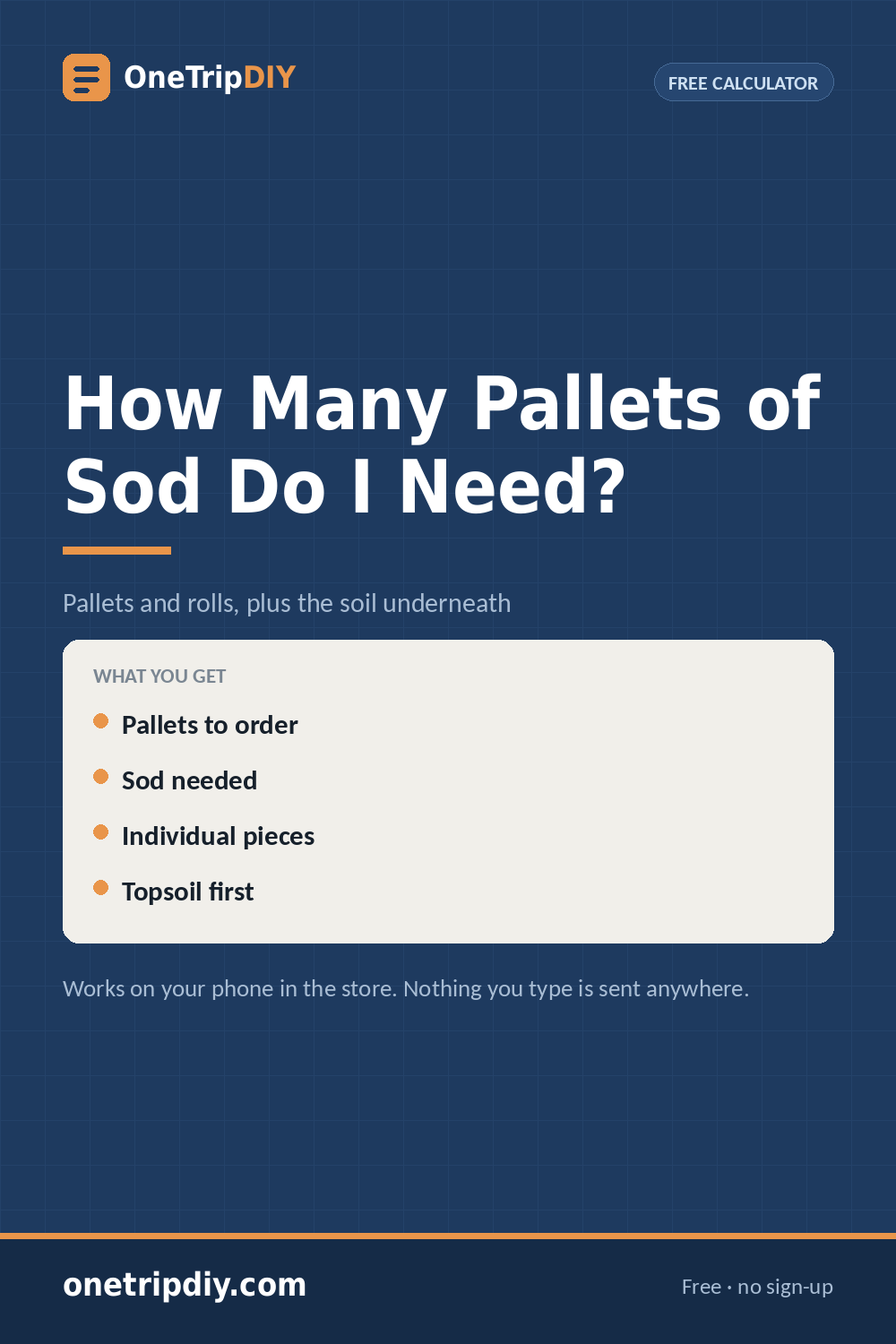 Sod Calculator — How Many Pallets of Sod Do I Need?
