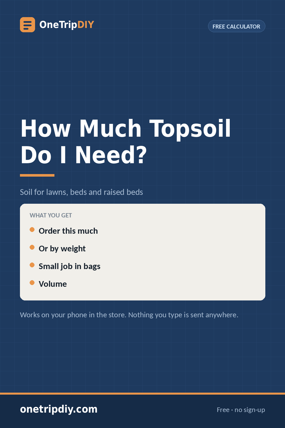 Topsoil Calculator — How Much Topsoil Do I Need? — OneTripDIY